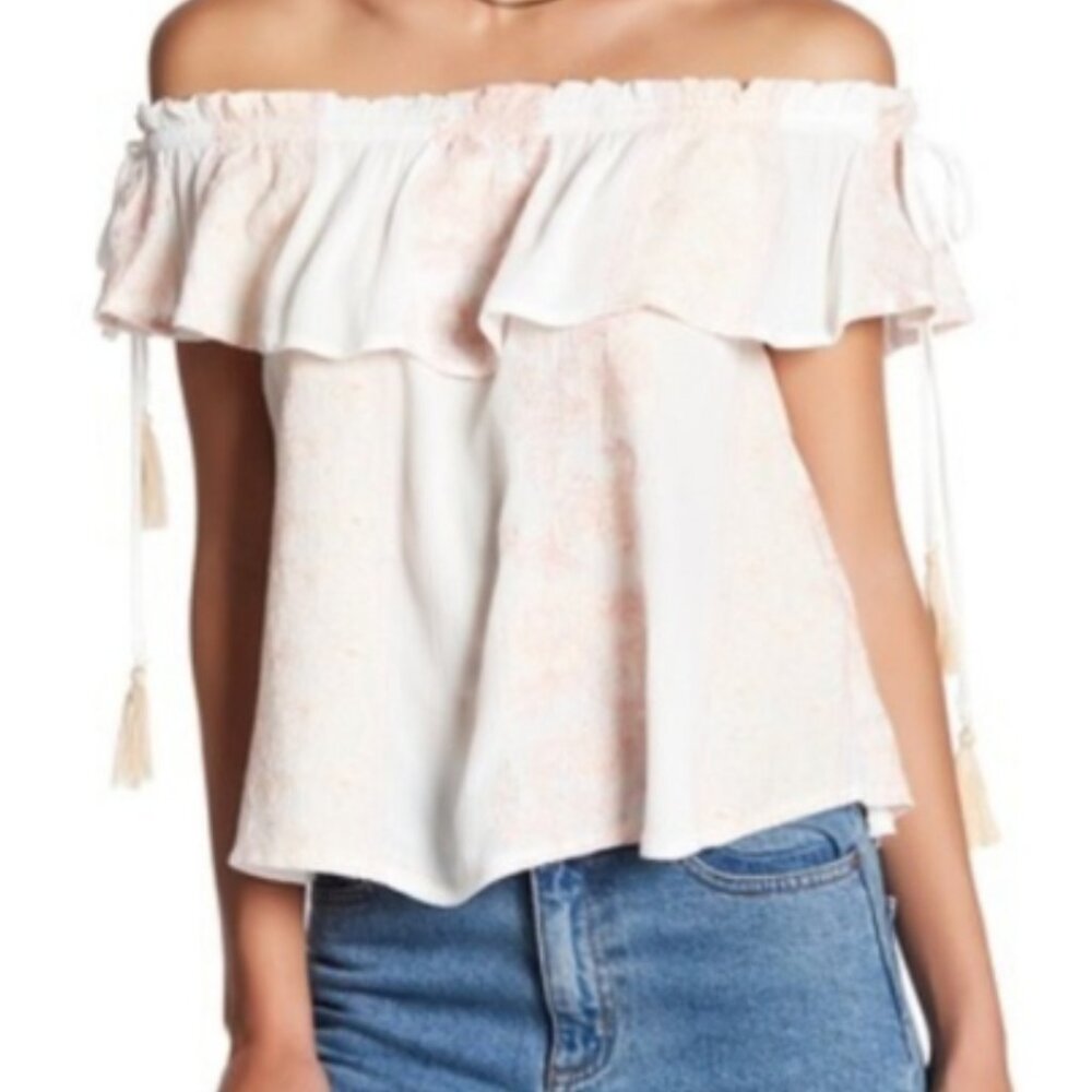 Blush Embroidered Off Shoulder Top